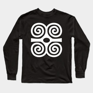 Dwennimmen Adinkra sankofa symbol in white Long Sleeve T-Shirt